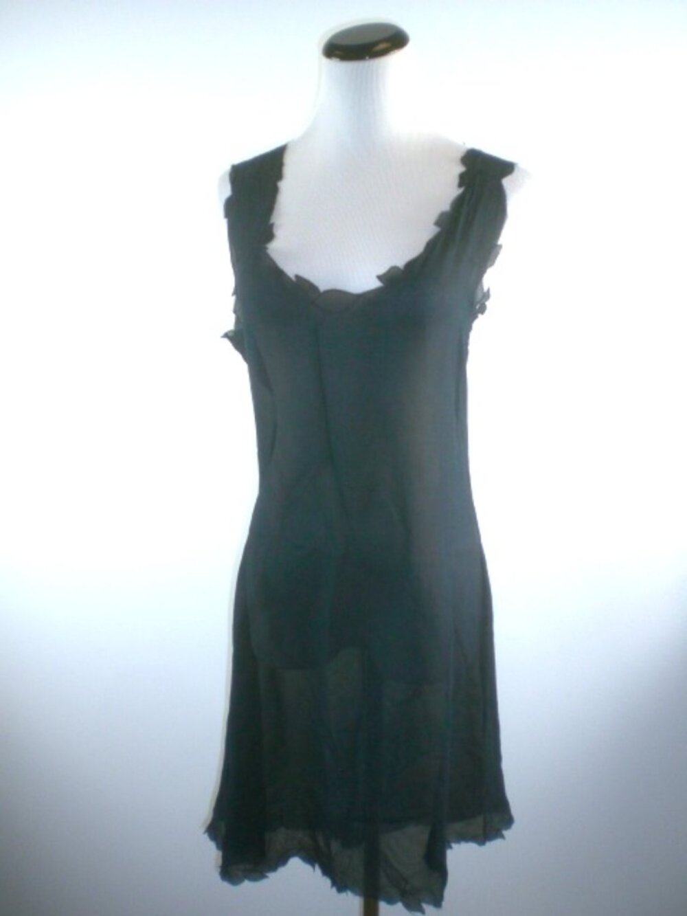 CATHRYN AVISON SHEER SILK Tunic dress top lace L